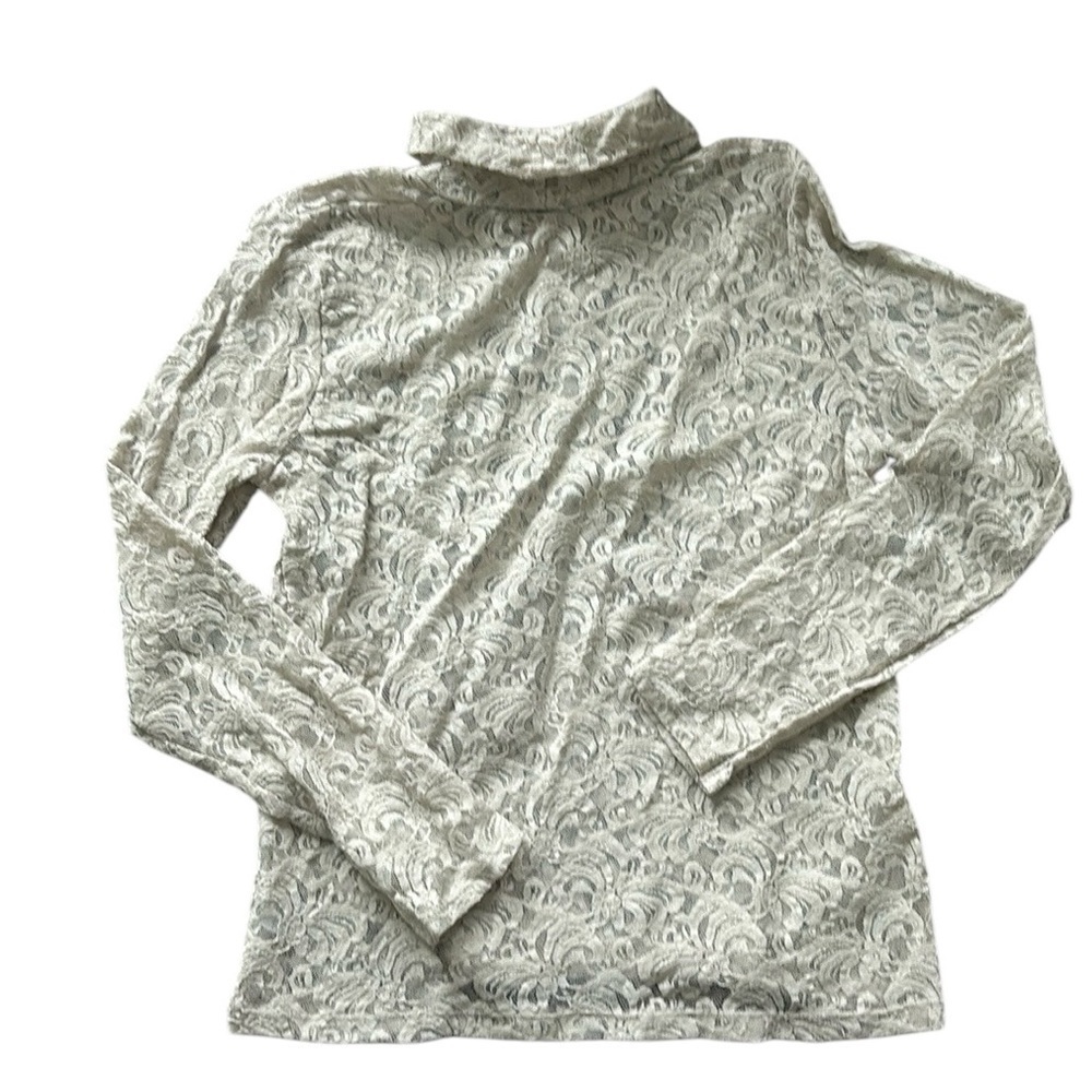 Nicole Miller Lace turtle Neck Long sleeve top